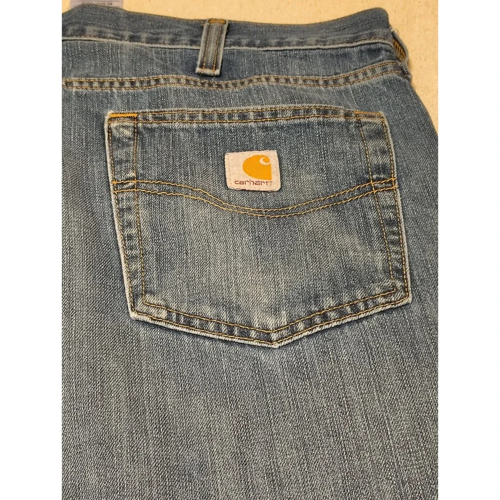 Carhartt Relaxed Fit Straight Leg Jeans Mens 38x30 Blue Denim‎ Work Pants N